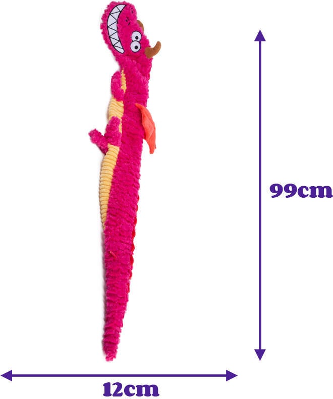 Brinquedo Pelúcia Qmonster Dragão Gigante Rosa para Cães - Tam. Único