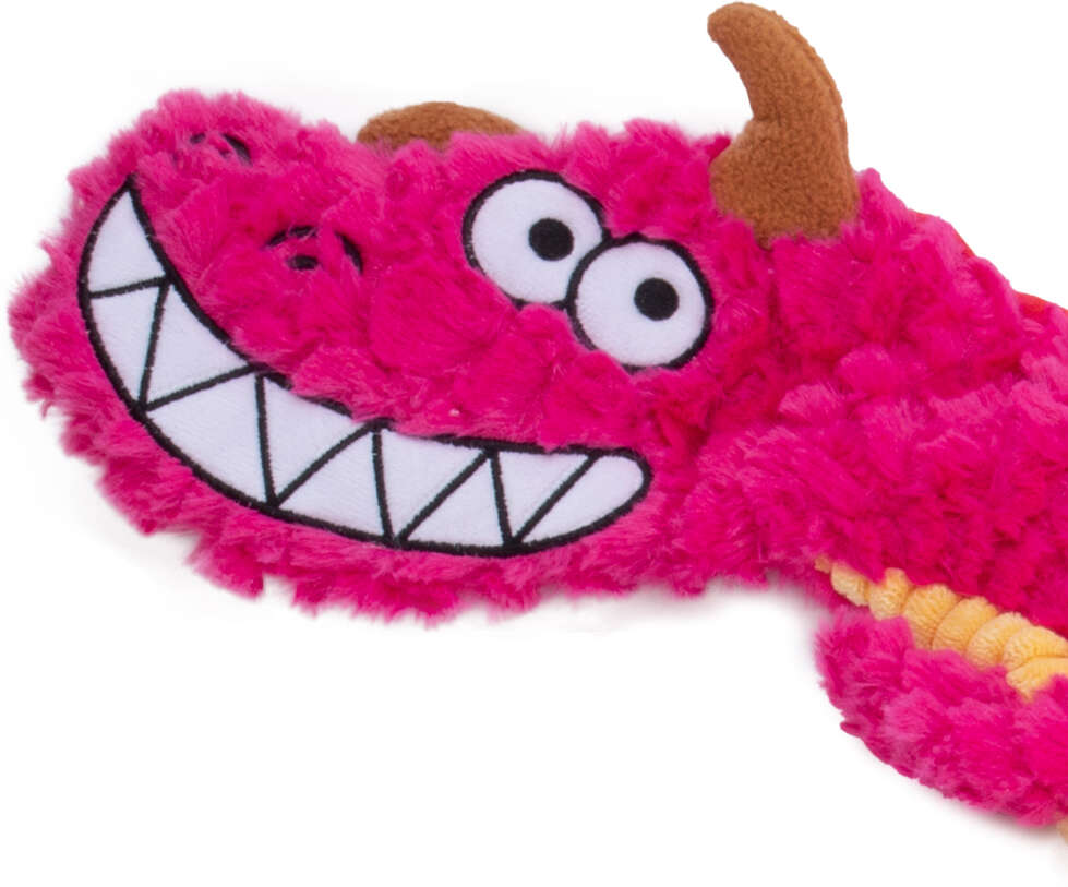 Brinquedo Pelúcia Qmonster Dragão Gigante Rosa para Cães - Tam. Único