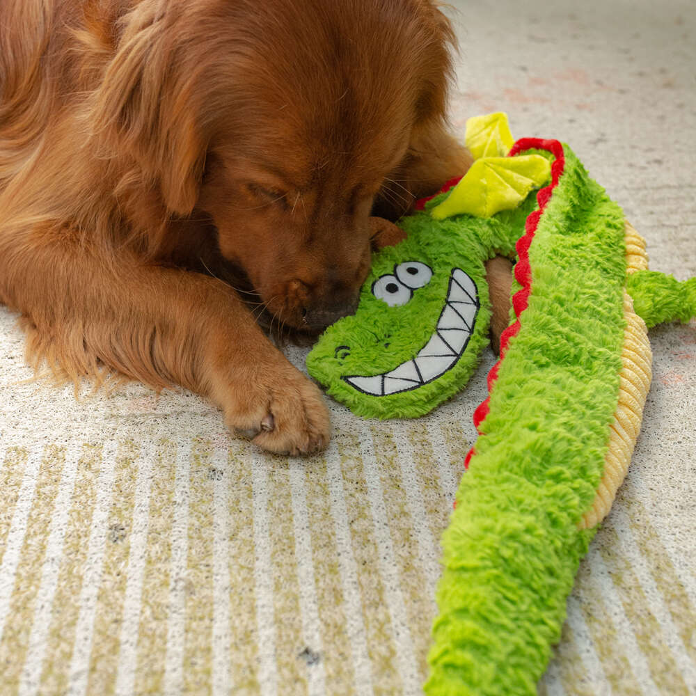 Brinquedo Pelúcia Qmonster Dragão Gigante Verde para Cães - Tam. Único