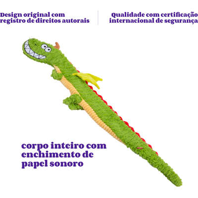 Brinquedo Pelúcia Qmonster Dragão Gigante Verde para Cães