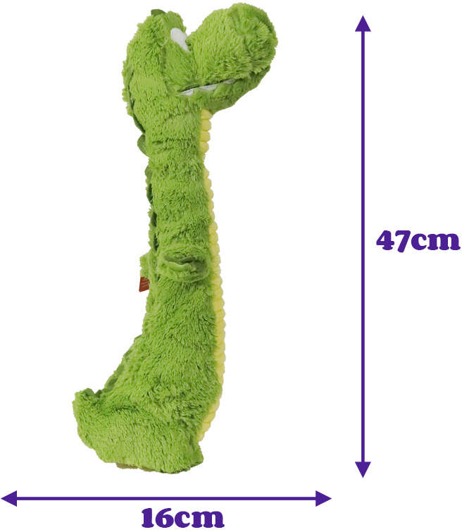 Brinquedo Pelúcia Qmonster Crocodilo Pescoço Comprido Verde para Cães - Tam. Único