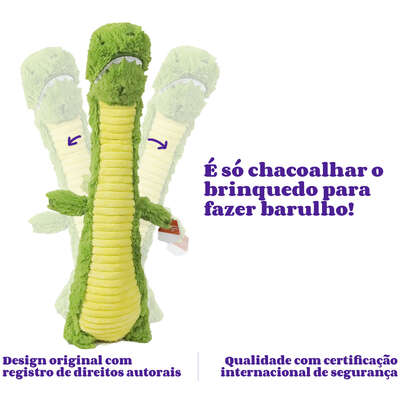 Brinquedo Pelúcia Qmonster Crocodilo Pescoço Comprido Verde para Cães