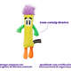 Brinquedo Pelúcia Qmonster Stickman com Catnip Amarelo para Gatos