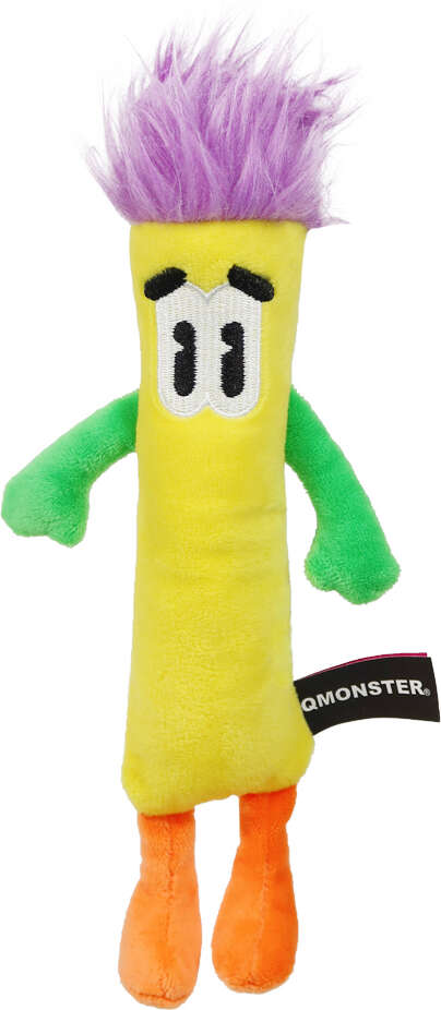 Brinquedo Pelúcia Qmonster Stickman com Catnip Amarelo para Gatos - Tam. Único