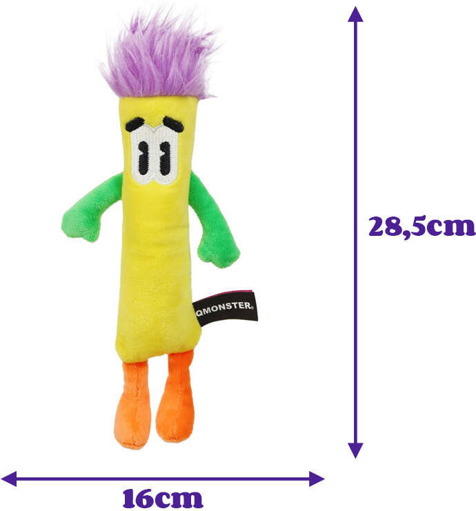 Brinquedo Pelúcia Qmonster Stickman com Catnip Amarelo para Gatos - Tam. Único