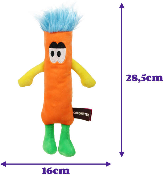 Brinquedo Pelúcia Qmonster Stickman com Catnip Laranja para Gatos - Tam. Único