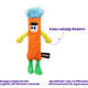 Brinquedo Pelúcia Qmonster Stickman com Catnip Laranja para Gatos