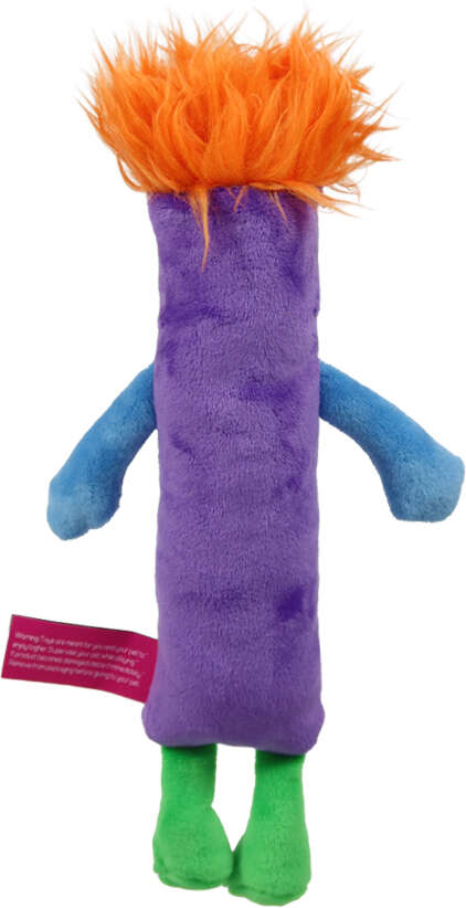 Brinquedo Pelúcia Qmonster Stickman com Catnip Roxo para Gatos - Tam. Único