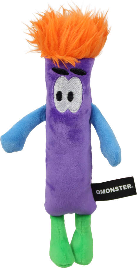 Brinquedo Pelúcia Qmonster Stickman com Catnip Roxo para Gatos - Tam. Único