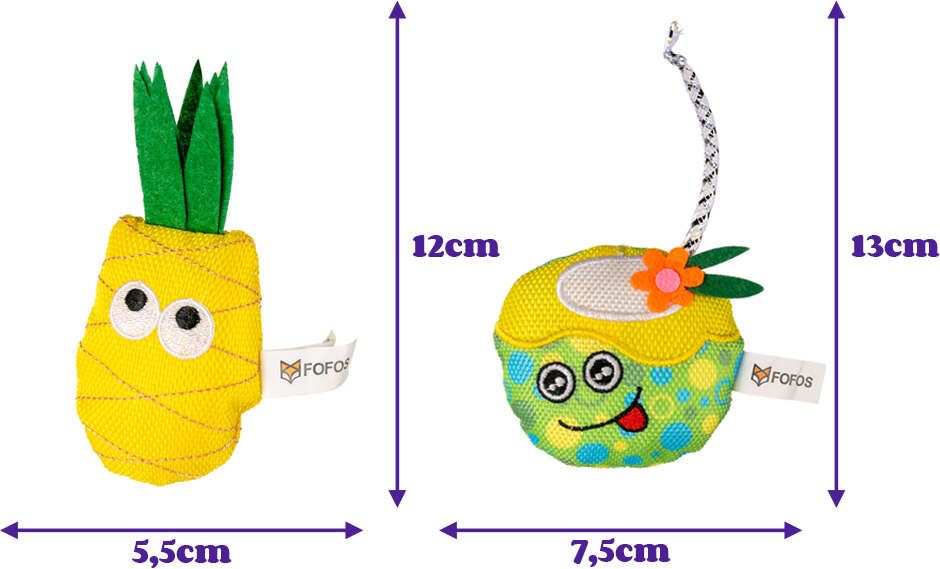 Brinquedo Pelúcia Fofos Kit Verao Suco Abacaxi com Catnip para Gatos - Tam. Único
