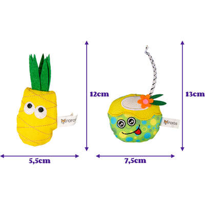 Brinquedo Pelúcia Fofos Kit Verao Suco Abacaxi com Catnip para Gatos