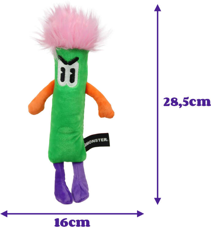 Brinquedo Pelúcia Qmonster Stickman com Catnip Verde para Gatos - Tam. Único
