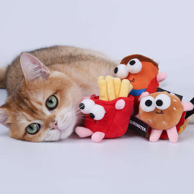 Brinquedo Pelúcia Qmonster Fast Food Hambúrguer com Catnip para Gatos