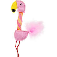 Brinquedo Pelúcia Fofos Animais Pulam Pulam Flamingo com Catnip para Gatos - Tam. Único