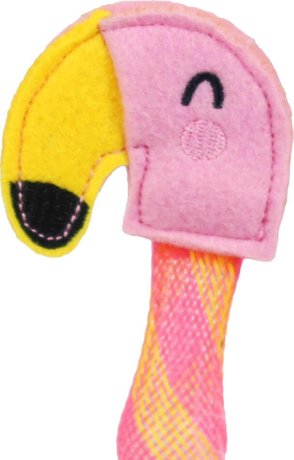 Brinquedo Pelúcia Fofos Animais Pulam Pulam Flamingo com Catnip para Gatos - Tam. Único
