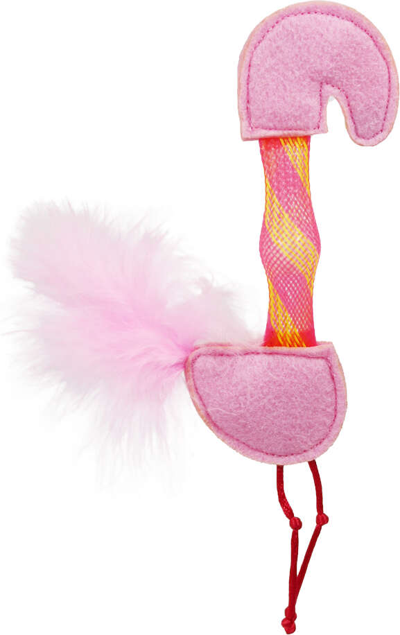Brinquedo Pelúcia Fofos Animais Pulam Pulam Flamingo com Catnip para Gatos - Tam. Único