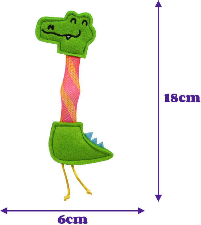 Brinquedo Pelúcia Fofos Animais Pulam Pulam Crocodilo com Catnip para Gatos - Tam. Único