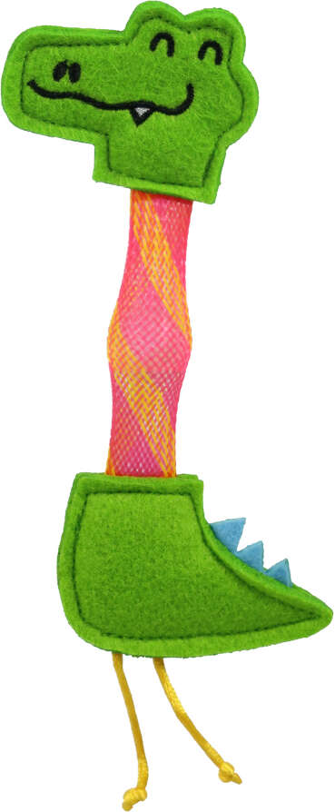 Brinquedo Pelúcia Fofos Animais Pulam Pulam Crocodilo com Catnip para Gatos - Tam. Único