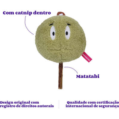 Brinquedo Pelúcia Qmonster Pirulito Durião Matatabi com Catnip para Gatos