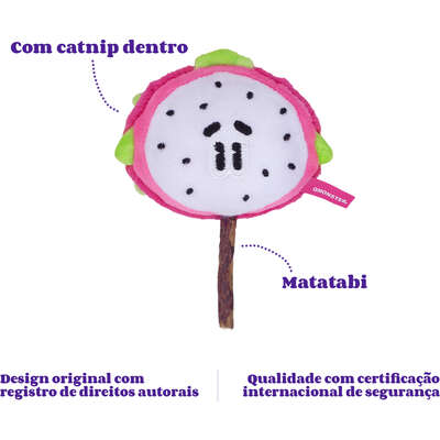 Brinquedo Pelúcia Qmonster Pirulito Pitaya Matatabi com Catnip para Gatos