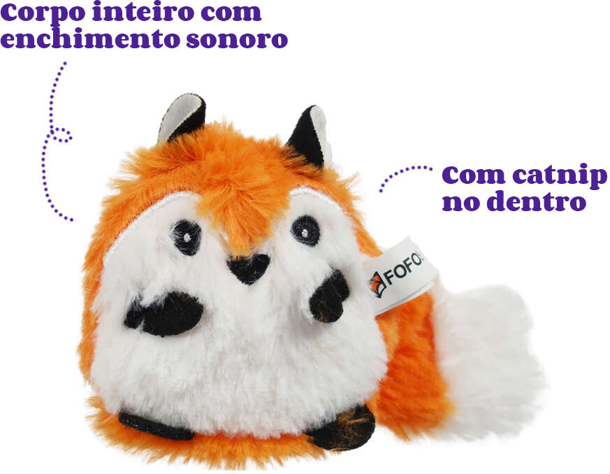 Brinquedo Pelúcia Fofos Fazenda Raposa com Catnip para Gatos - Tam. Único