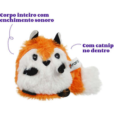 Brinquedo Pelúcia Fofos Fazenda Raposa com Catnip para Gatos
