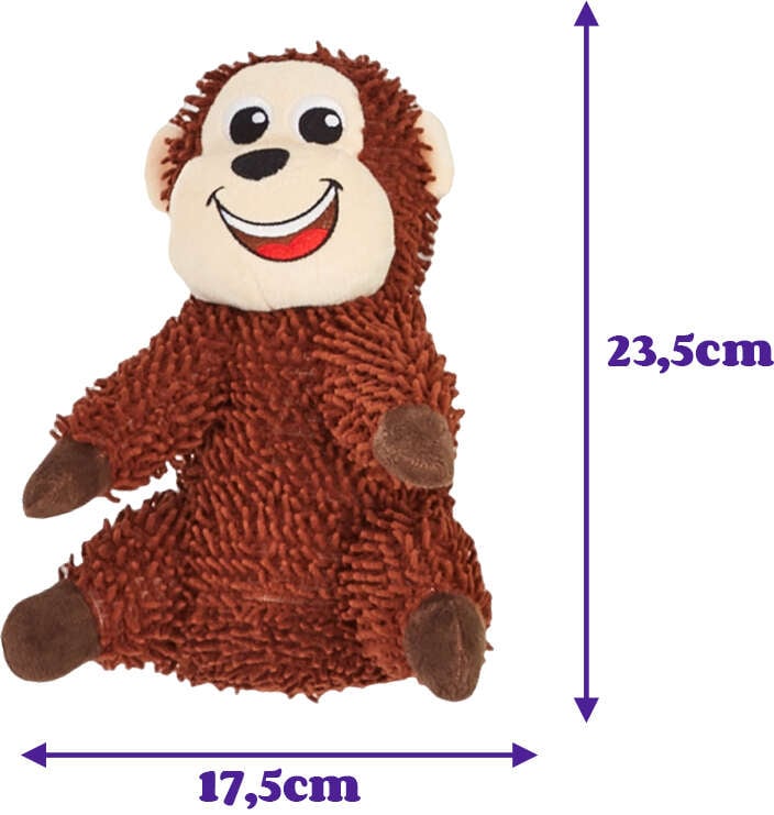 Brinquedo Pelúcia Fofos Chenille Tough Animais Macaco para Cães - Tam. Único