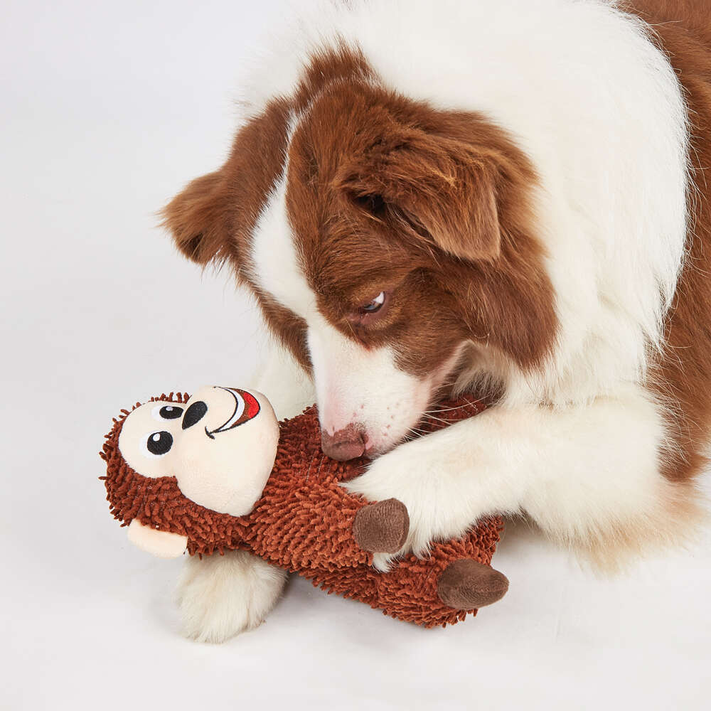 Brinquedo Pelúcia Fofos Chenille Tough Animais Macaco para Cães - Tam. Único