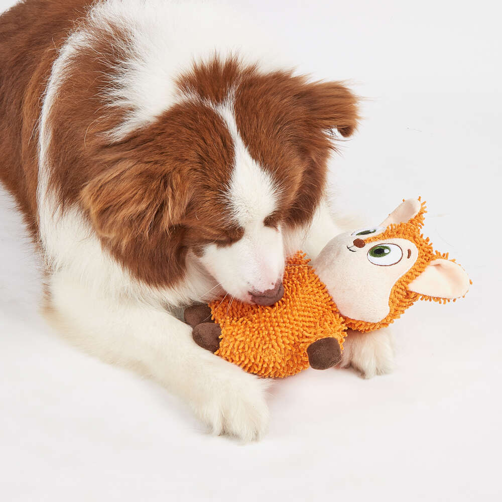 Brinquedo Pelúcia Fofos Chenille Tough Animais Raposa para Cães - Tam. Único