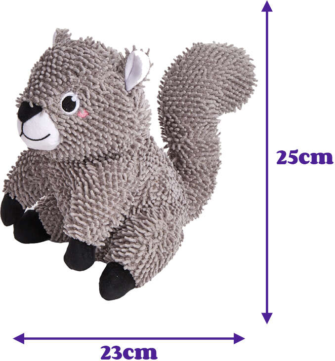 Brinquedo Pelúcia Fofos Chenille Tough Animais Esquilo para Cães - Tam. Único
