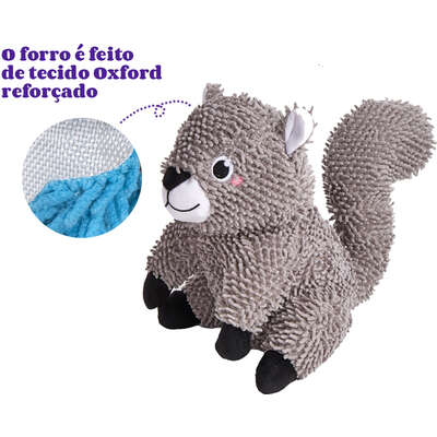 Brinquedo Pelúcia Fofos Chenille Tough Animais Esquilo para Cães