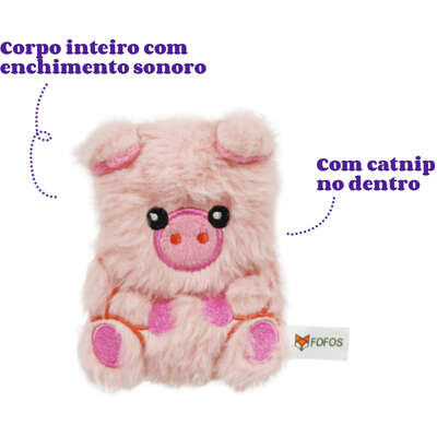 Brinquedo Pelúcia Fofos Fazenda Porco com Catnip para Gatos