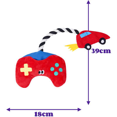 Brinquedo Pelúcia Zeze Mordedor Corda Gameboy Controle para Cães”