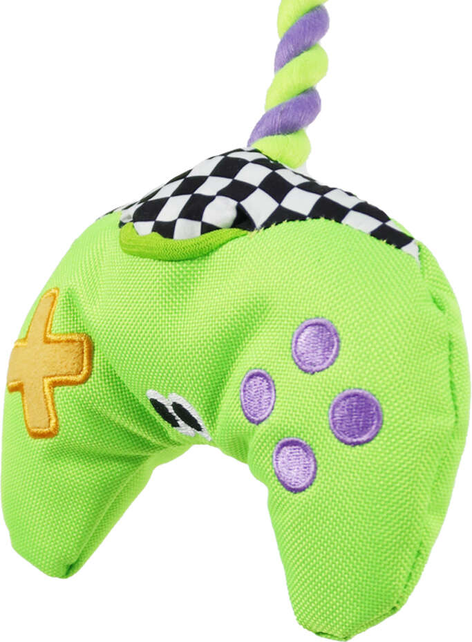 Brinquedo Pelúcia Zeze Mordedor Corda Gameboy Controle Verde para Cães - Tam. Único