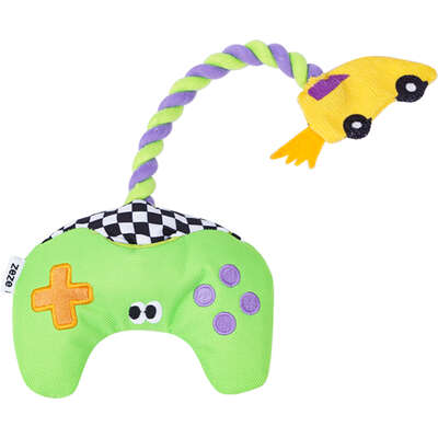 Brinquedo Pelúcia Zeze Mordedor Corda Gameboy Controle Verde para Cães