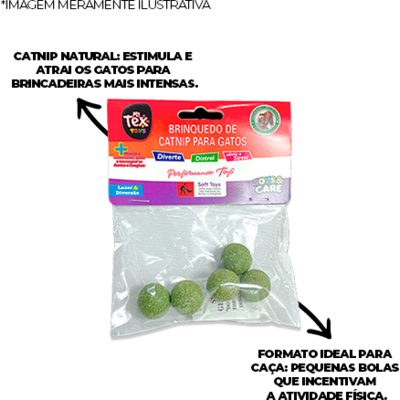 Brinquedo Tex Brasil Bolinha Catnip para Gatos