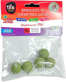 Brinquedo Tex Brasil Bolinha Catnip para Gatos - 5 Unidades
