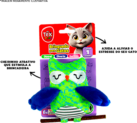 Brinquedo com Matatabi Tex Brasil Corujinha para Gatos - Tam. Único