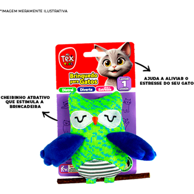 Brinquedo com Matatabi Tex Brasil Corujinha para Gatos