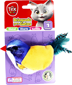 Brinquedo Tex Brasil Pássaro Piu Piu Azul para Gatos - Tam. Único