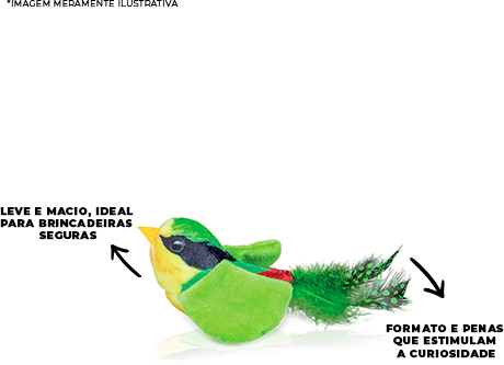 Brinquedo Tex Brasil Pássaro Piu Piu Colorido para Gatos - Tam. Único