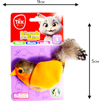 Brinquedo Tex Brasil Pássaro Piu Piu Laranja para Gatos”