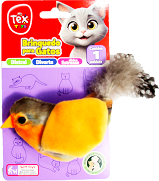 Brinquedo Tex Brasil Pássaro Piu Piu Laranja para Gatos - Tam. Único