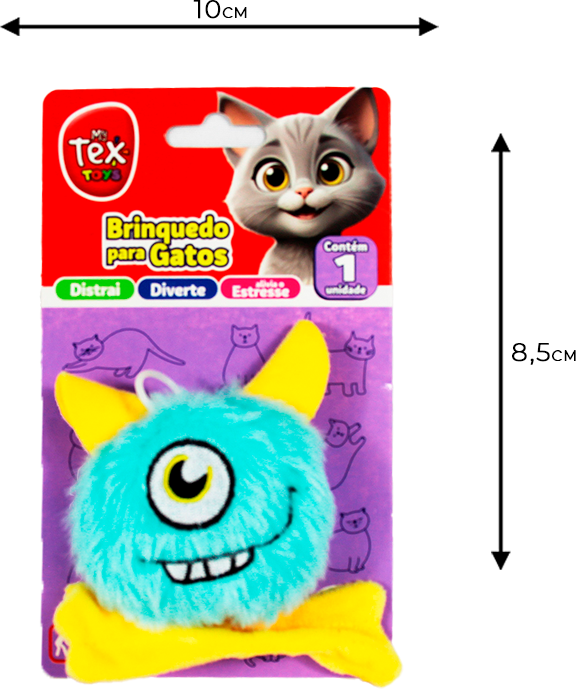 Brinquedo Luxo Tex Brasil Monstrinho Catnip para Gatos - Tam. Único