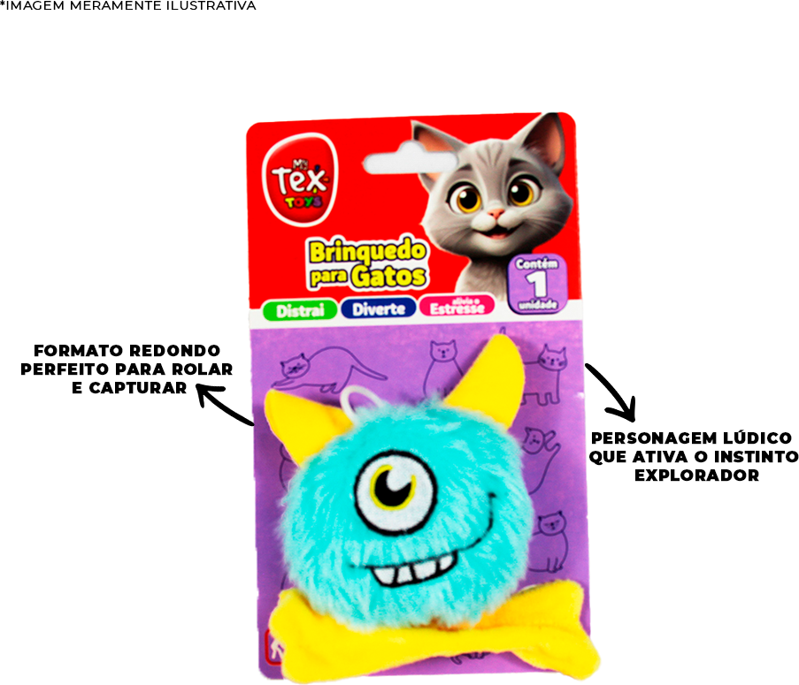 Brinquedo Luxo Tex Brasil Monstrinho Catnip para Gatos - Tam. Único