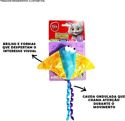Brinquedo Tex Brasil Arraia Voadora para Gatos - Tam. Único