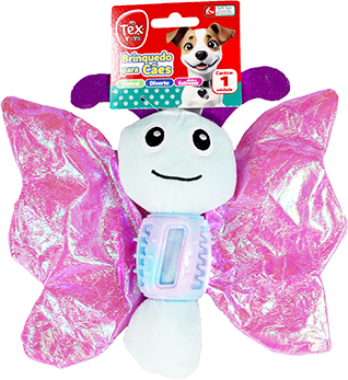 Brinquedo Tex Brasil Borboleta Voadora Rosa para Cães - Tam. Único