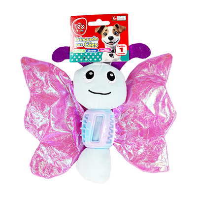 Brinquedo Tex Brasil Borboleta Voadora Rosa para Cães