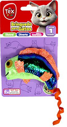 Brinquedo Tex Brasil Camaleão Verde para Gatos - Tam. Único