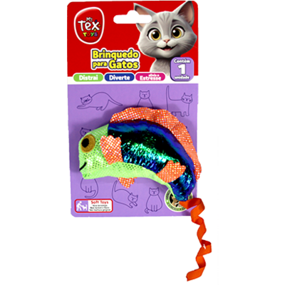 Brinquedo Tex Brasil Camaleão Verde para Gatos
